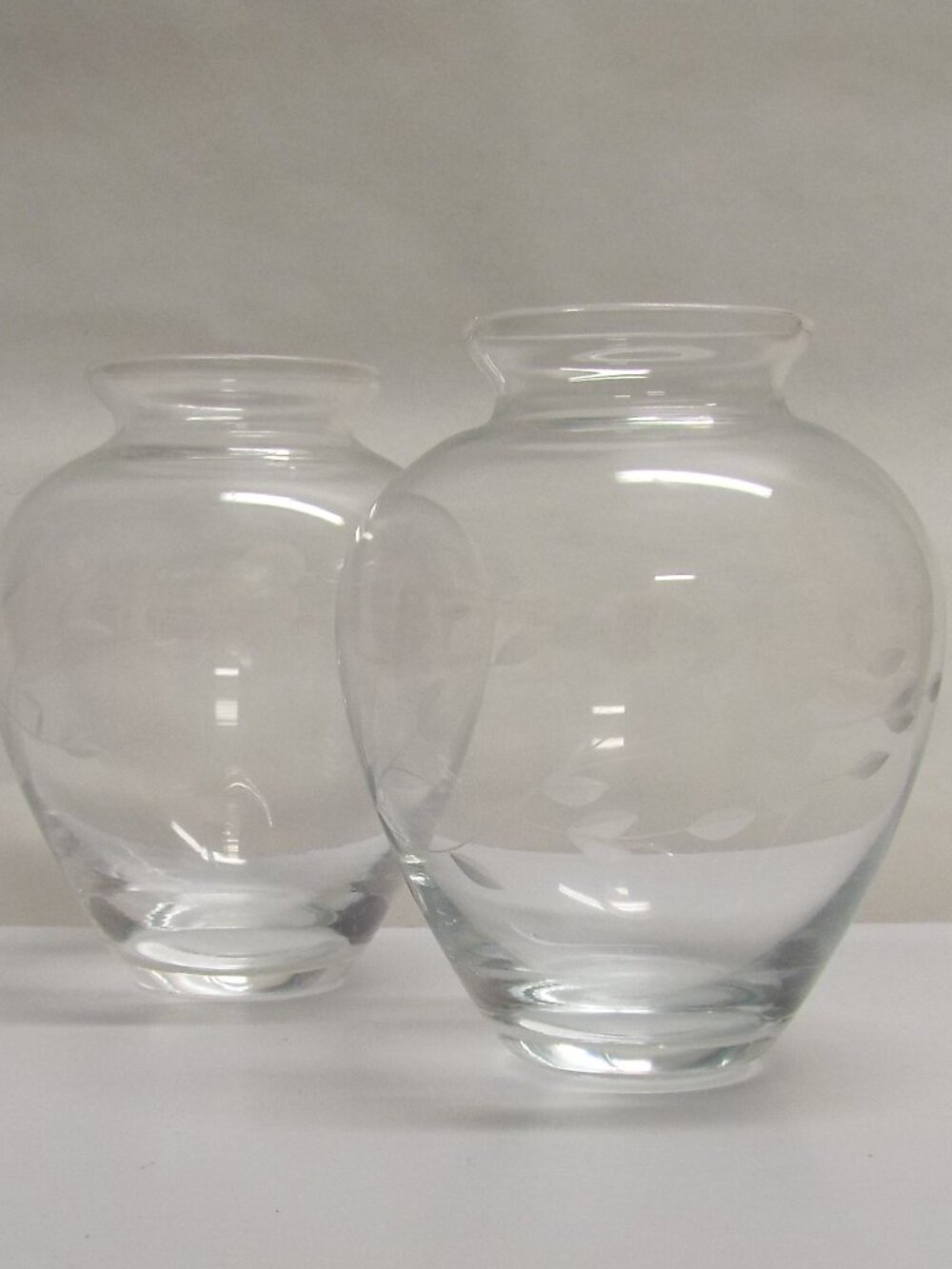 VINTAGE Princess House Heritage Crystal Vases 4.5" Tall - Set of 2, NO blemishes